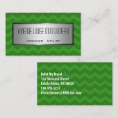 Carte de visite moderne Green Chevron Designer (Devant / Derrière)