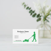 Carte De Visite Moderne Green Landscaper Silhouette Soins de pelou (Debout devant)