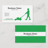 Carte De Visite Moderne Green Landscaper Silhouette Soins de pelou (Devant / Derrière)
