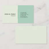 Carte De Visite Moderne Green Professionnel Simple Élégant (Devant / Derrière)