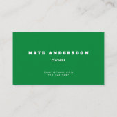 Carte De Visite Moderne Green Turf Installer Landscaper Gardener (Dos)