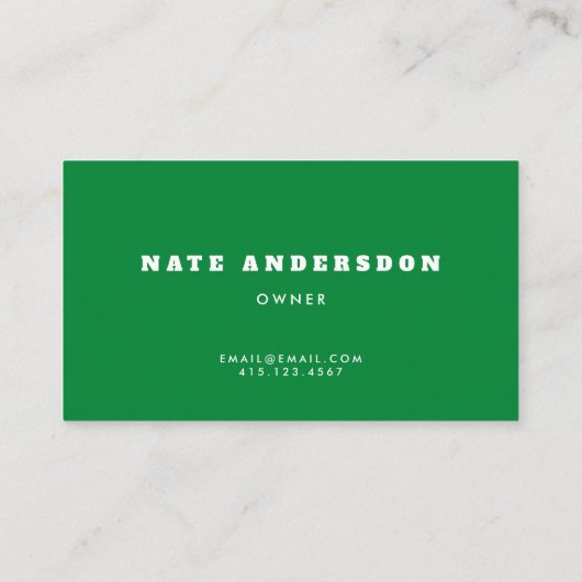 Carte De Visite Moderne Green Turf Installer Landscaper Gardener (Dos)