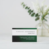 Carte De Visite Moderne Green White Stripe Professionnel tendance (Debout devant)