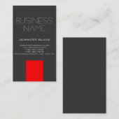Carte de visite moderne Grey Red Consultant (Devant / Derrière)