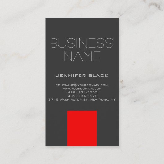 Carte de visite moderne Grey Red Consultant (Devant)
