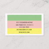 Carte De Visite Moderne Grilles Colorées Professionnel (Dos)