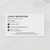 Carte De Visite Moderne Gris Ardoise Plumer Professionnel (Dos)