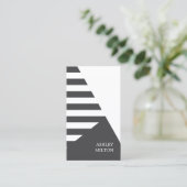 Carte De Visite Moderne Gris Blanc Géométrique Gris (Debout devant)