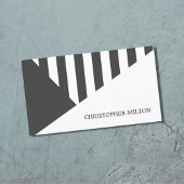 Carte De Visite Moderne Gris Blanc Géométrique Gris