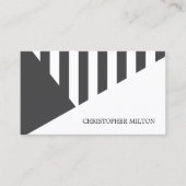 Carte De Visite Moderne Gris Blanc Géométrique Gris (Devant)