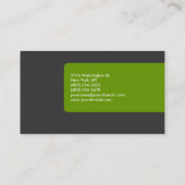 Carte de visite moderne Gris Blanc Vert Gris (Dos)