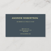 Carte de visite | Moderne Gris Charbon et Or (Dos)