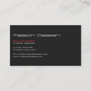 Carte de visite moderne gris de Minimalistic des