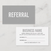 Carte de visite moderne gris de référence (Devant / Derrière)