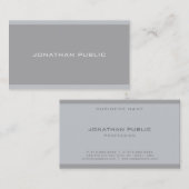 Carte De Visite Moderne Gris Élégant Simple Plat Professionnel (Devant / Derrière)