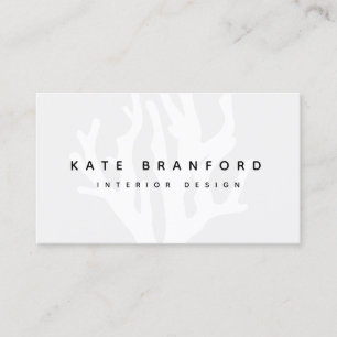 Carte De Visite Moderne Gris Océan Corail Reef Concepteur intérieu