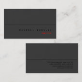 Carte de visite moderne gris rouge couleur profess (Devant / Derrière)