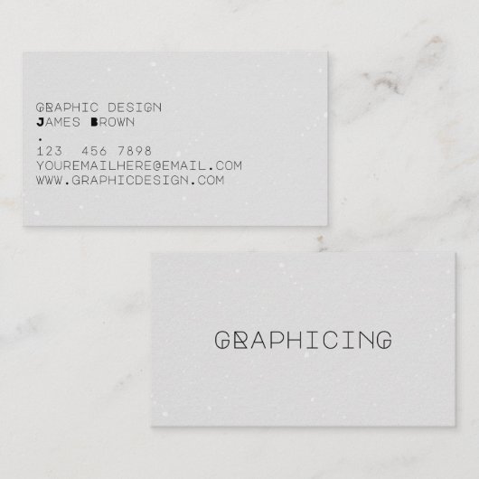 Carte De Visite Moderne Gris Typographique Simple (Devant / Derrière)