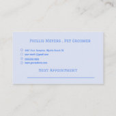 Carte De Visite Moderne Groomer pour animaux de compagnie Prochain (Dos)
