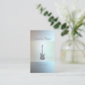 Carte De Visite Moderne, Guitare Parties scintillant Argent, Profe (Debout devant)
