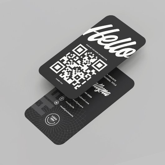 CARTE DE VISITE MODERNE HELLO LOGO DARK GREY