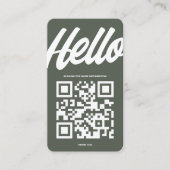 CARTE DE VISITE MODERNE HELLO LOGO PROFESSIONNEL SAGE VERT (Devant)