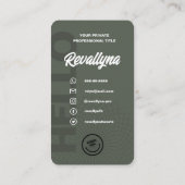 CARTE DE VISITE MODERNE HELLO LOGO PROFESSIONNEL SAGE VERT (Dos)