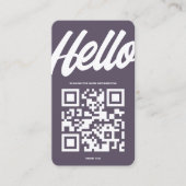 CARTE DE VISITE MODERNE HELLO MONOGRAM LOGO DAVY GRAY QR CODE (Devant)