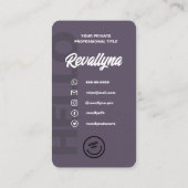 CARTE DE VISITE MODERNE HELLO MONOGRAM LOGO DAVY GRAY QR CODE (Dos)