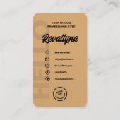 CARTE DE VISITE MODERNE HELLO MONOGRAM LOGO SUCRE BROWN QR CODE (Dos)