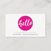 Carte De Visite MODERNE HELLO SCRIPT à main dessiné à l'aide d'un  (Devant)