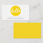 Carte De Visite MODERNE HELLO SCRIPT à main dessiné en gras tache  (Devant / Derrière)