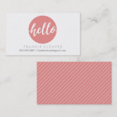 Carte De Visite MODERNE HELLO SCRIPT à main dessiné en gras tache  (Devant / Derrière)