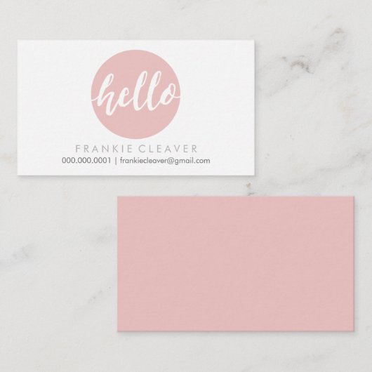 Carte De Visite MODERNE HELLO SCRIPT dessiné à la main tache audac (Devant / Derrière)