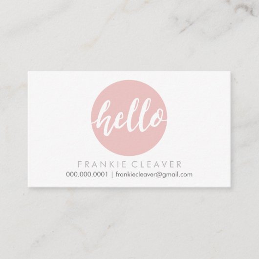 Carte De Visite MODERNE HELLO SCRIPT dessiné à la main tache audac (Devant)