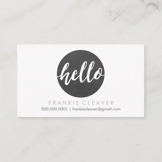 Carte De Visite MODERNE HELLO SCRIPT poigné en caractères gras (Devant)