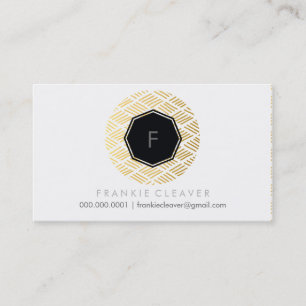 Carte De Visite MODERNE HEXAGON monogramme tache or esquissé motif