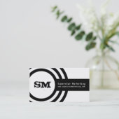 Carte de visite moderne Hipster, noir et blanc (Debout devant)