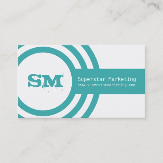 Carte de visite moderne Hipster, Turquoise (Devant)