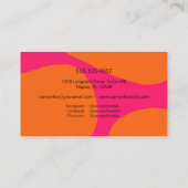 Carte De Visite Moderne Hot Rose et Orange Chic Abstrait (Dos)
