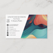 Carte De Visite Moderne I coloré Abstrait (Devant)