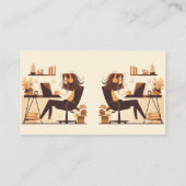 Carte De Visite Moderne I Girl Working (Dos)