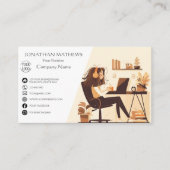 Carte De Visite Moderne I Girl Working (Devant)