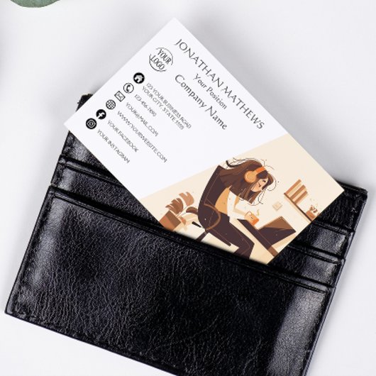 Carte De Visite Moderne I Girl Working