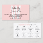 Carte De Visite Moderne Icon Lash Extension Instructions de suivi (Devant / Derrière)