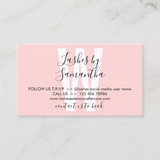 Carte De Visite Moderne Icon Lash Extension Instructions de suivi (Devant)