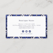 Carte De Visite Moderne ikat motif bleu professionnel (Dos)