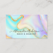 Carte De Visite Moderne Iridescente Pastel & Gold Marble (Devant)