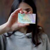 Carte De Visite Moderne Iridescente Pastel & Gold Marble
