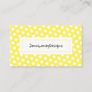 Carte De Visite Moderne jaune blanc Pois Motif chic